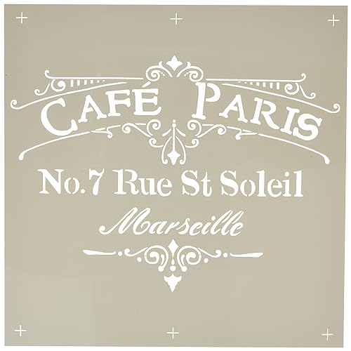 RAYHER HOBBY 38904000 Schablone Café Paris, 30,5 x 30,5 cm, Polyester, SB-Btl 1 Stück, grau RAYHER HOBBY 38904000 Schablone Café Paris, 30,5 x 30,5 cm, Polyester, SB-Btl 1 Stück, grau von Rayher