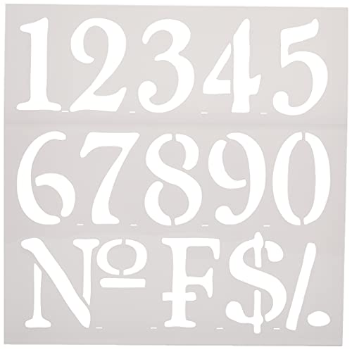 RAYHER HOBBY 38907000 Schablone Nummern, 30,5 x 30,5 cm, Polyester, SB-Btl 1 Stück von Rayher