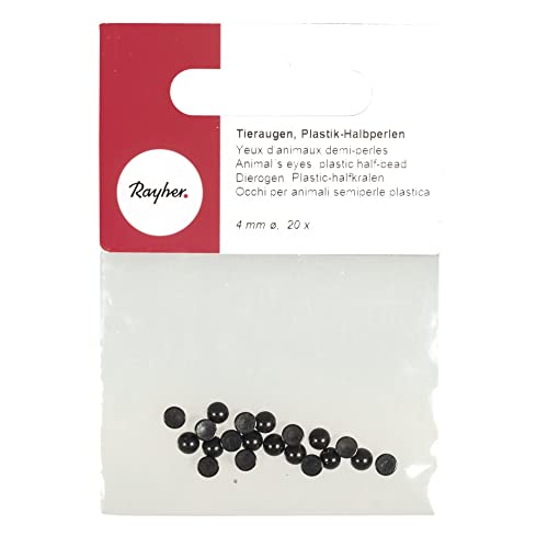 RAYHER HOBBY RAYHER - Tieraugen, Plastik-Halbperlen, schwarz, zum Kleben, 4 mm, SB- RAYHER HOBBY RAYHER - Tieraugen, Plastik-Halbperlen, schwarz, zum Kleben, 4 mm, SB- von Rayher