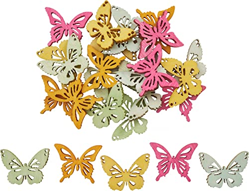 RAYHER HOBBY Rayher Holz-Streuteile Schmetterlinge, 2 cm, gelasert, 5 Farben, Btl. 25 Stück, Holzstreuteile, Tischdeko, Tischstreuer, Streudeko, Ostern, Frühling, 56542000 von Rayher