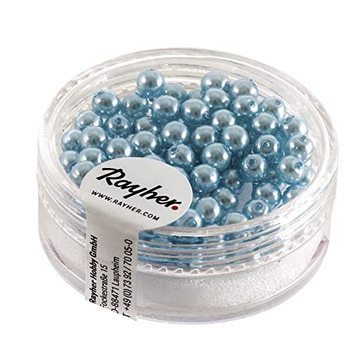 RAYHER - Renaissance Glaswachsperlen, 4 mm ø, Dose 85 Stück, hellblau von Rayher