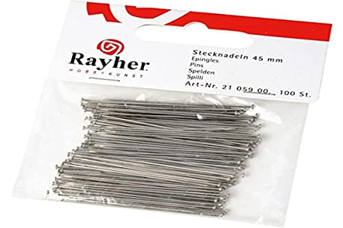 RAYHER HOBBY RAYHER - Stecknadeln, 45 mm, SB-Btl. 100 Stück, Silber RAYHER HOBBY RAYHER - Stecknadeln, 45 mm, SB-Btl. 100 Stück, Silber von Rayher