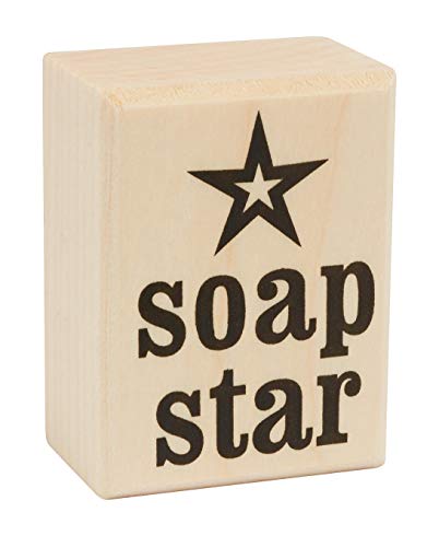 RAYHER Stempel Soap Star, 3x4cm, Holz, Natur, rot, 4 x 3 x 2.5 cm von Rayher