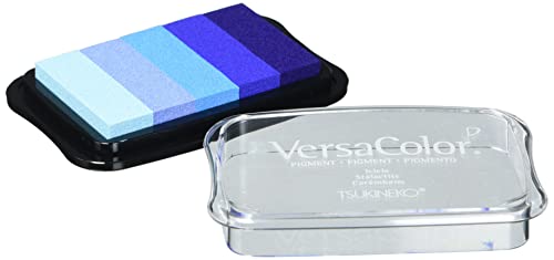 Rayher Stempelkissen Versacolor,5Farben „Blau-Töne“, 4,7x7,5cm von Rayher