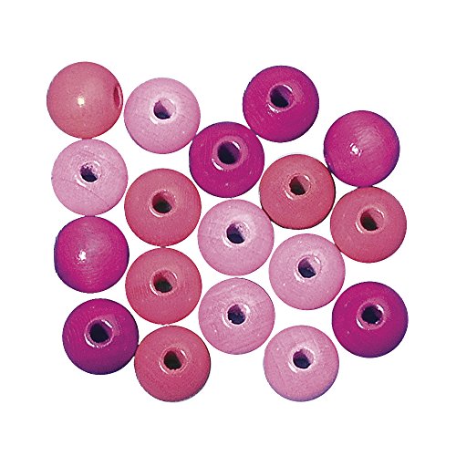 Rayher 1228800 Holzperlen, poliert, 12 mm ø, SB-Btl. 32 Stück, Pink-Töne - wurde ersetzt durch: 1254800 von Rayher