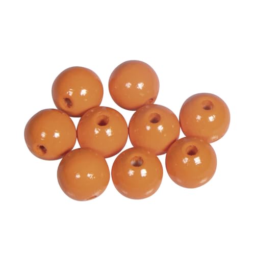 Rayher 1250434 Holz Perlen FSC 100 %, poliert, 12 mm ø, SB-Btl 32 Stück, orange von Rayher