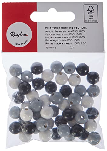 Rayher Holzperlen Mischung, schwarz/weiß Töne, poliert, 10 mm ø, Btl. 52 Stück, lutsch- und speichelfest, Schmuckperlen, Bastelperlen, FSC zertifiziert, 1252200 Rayher Holzperlen Mischung, schwarz/weiß Töne, poliert, 10 mm ø, Btl. 52 Stück, lutsch- und speichelfest, Schmuckperlen, Bastelperlen, FSC zertifiziert, 1252200 von Rayher