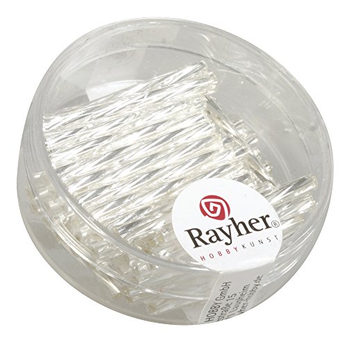 Rayher 1404922 Glasstifte twistet, 20 mm, mit Silbereinzug, Dose 13g, von Rayher