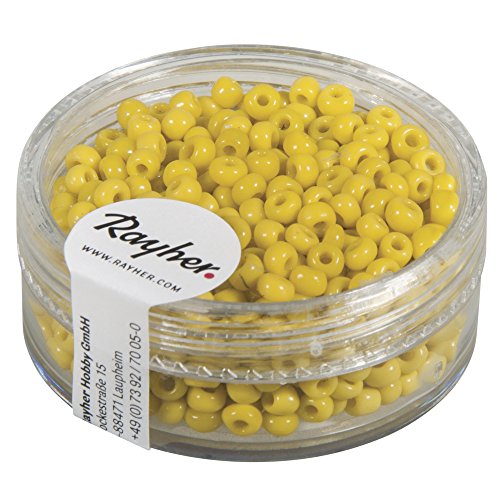 Rayher 1405620 Rocailles, 2,6 mm ø, opak, gelb von Rayher