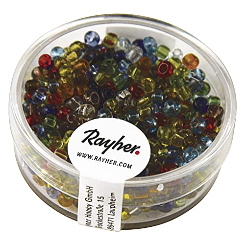 Rayher 1405749 Rocailles, 2,6 mm ø, transparent, gemischt Rayher 1405749 Rocailles, 2,6 mm ø, transparent, gemischt von Rayher