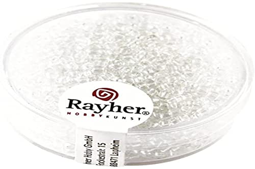 RAYHER HOBBY Rayher 1406037 Rocailles, 2 mm ø, transparent, kristall, Klein von Rayher