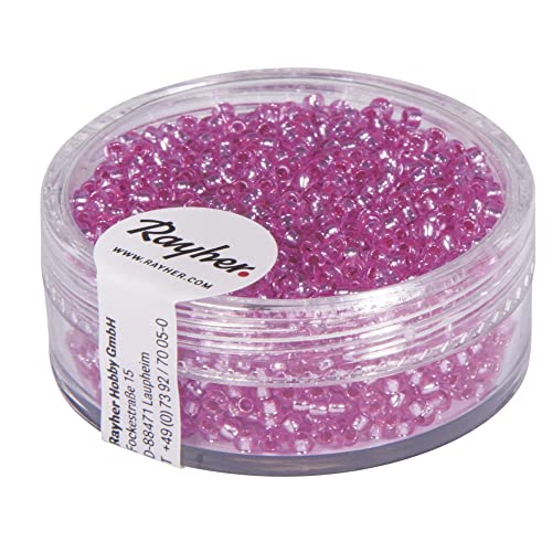 Rayher 1406433 Rocailles, 2 mm ø, mit Silbereinzug, pink, nicht waschbar Rayher 1406433 Rocailles, 2 mm ø, mit Silbereinzug, pink, nicht waschbar von Rayher