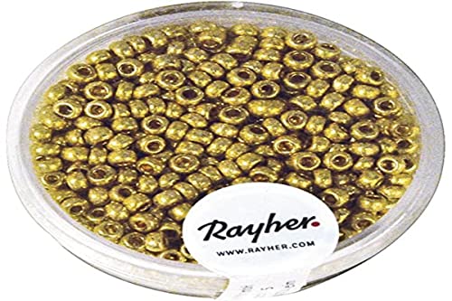 RAYHER HOBBY Rayher 1406806 Rocailles, 2,6 mm ø, perlmutt, Dose 17g, gold, nicht wa RAYHER HOBBY Rayher 1406806 Rocailles, 2,6 mm ø, perlmutt, Dose 17g, gold, nicht wa von Rayher