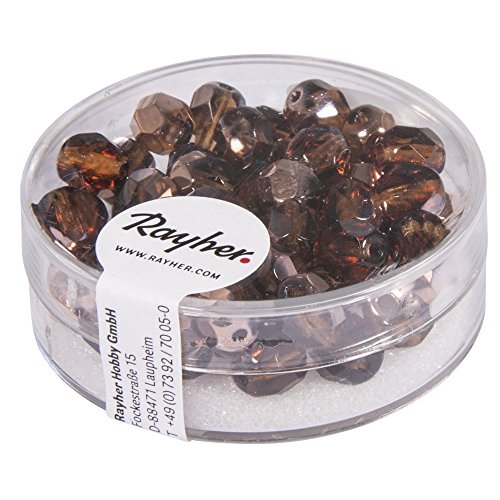 Rayher Schliffperle, Glas, 6 mm ø, nougat irisierend, Dose 50 Stück, Perlen zum Auffädeln, Glasperlen klein, Rocailles Glas, Perlen aus geschliffenem Glas, 14201532 Rayher Schliffperle, Glas, 6 mm ø, nougat irisierend, Dose 50 Stück, Perlen zum Auffädeln, Glasperlen klein, Rocailles Glas, Perlen aus geschliffenem Glas, 14201532 von Rayher