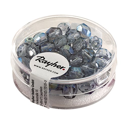 Rayher Schliffperle, Glas, 6 mm ø, blaugrau irisierend, Dose 50 Stück, Perlen zum Auffädeln, Glasperlen klein, Rocailles Glas, Perlen aus geschliffenem Glas, 14201566 Rayher Schliffperle, Glas, 6 mm ø, blaugrau irisierend, Dose 50 Stück, Perlen zum Auffädeln, Glasperlen klein, Rocailles Glas, Perlen aus geschliffenem Glas, 14201566 von Rayher