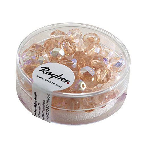 Rayher 14201810 Glas-Schliffperlen, 6 mm ø, irisierend, Dose 50 Stück, Rayher 14201810 Glas-Schliffperlen, 6 mm ø, irisierend, Dose 50 Stück, von Rayher