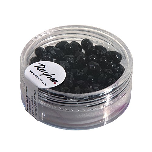 Rayher 14203576 Glas Schliffperle Olive, 4 mm ø, schwarz, Dose 50 Stück Rayher 14203576 Glas Schliffperle Olive, 4 mm ø, schwarz, Dose 50 Stück von Rayher