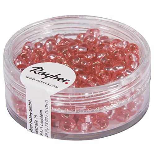 Rayher 1430016 Rocailles, 4 mm ø, mit Silbereinzug, rosé, nicht waschbar Rayher 1430016 Rocailles, 4 mm ø, mit Silbereinzug, rosé, nicht waschbar von Rayher
