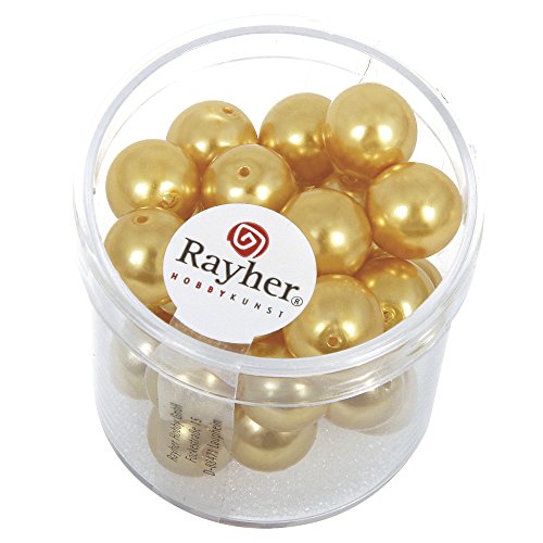 Rayher 14403161 Renaissance Glaswachsperlen, 10 mm ø, Dose 35 Stück, s Rayher 14403161 Renaissance Glaswachsperlen, 10 mm ø, Dose 35 Stück, s von Rayher