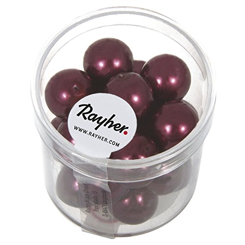 Rayher 14404291 Renaissance Glaswachsperlen, 12 mm ø, Dose 21 Stück, bordeaux Rayher 14404291 Renaissance Glaswachsperlen, 12 mm ø, Dose 21 Stück, bordeaux von Rayher