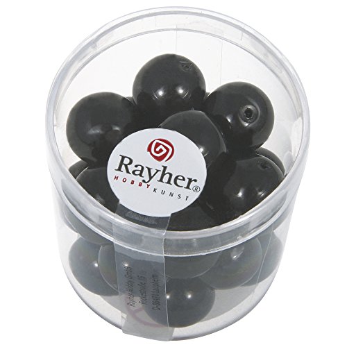 Rayher 14404576 Renaissance Glaswachsperlen, 12 mm ø, Dose 21 Stück, s von Rayher