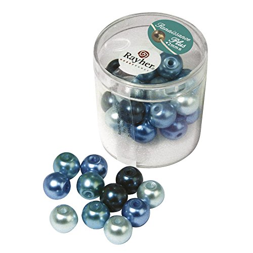 Rayher 14435000 Renaissance Glaswachsperlen, 10 mm, Dose 32 Stück mit Großloch, türkis mix Rayher 14435000 Renaissance Glaswachsperlen, 10 mm, Dose 32 Stück mit Großloch, türkis mix von Rayher