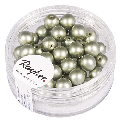 Rayher 14447606 Renaissance Glaswachsperlen, Matt, 6mm ø, Dose 45Stück, Silber Olive Rayher 14447606 Renaissance Glaswachsperlen, Matt, 6mm ø, Dose 45Stück, Silber Olive von Rayher