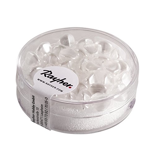 Rayher 14460100 Glasperle-Dreikant, 7 mm, Dose 32 Stück, schneeweiß Rayher 14460100 Glasperle-Dreikant, 7 mm, Dose 32 Stück, schneeweiß von Rayher