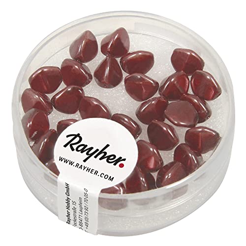 Rayher 14460297 Glasperle-Dreikant, 7 mm, Dose 32 Stück, burgund Rayher 14460297 Glasperle-Dreikant, 7 mm, Dose 32 Stück, burgund von Rayher