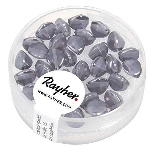 Rayher 14460572 Glasperle-Dreikant, 7 mm, Dose 32 Stück, anthrazit Rayher 14460572 Glasperle-Dreikant, 7 mm, Dose 32 Stück, anthrazit von Rayher