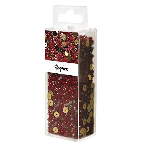 Rayher Hobby Rayher 14538287 Pailletten-/Glasperlenmix, klassikrot, 80 g und 50 m Draht 0,3 mm ø, Bastelperlen, Rocailles, Pailletten, Wachsperlen, Fädeldraht Rayher Hobby Rayher 14538287 Pailletten-/Glasperlenmix, klassikrot, 80 g und 50 m Draht 0,3 mm ø, Bastelperlen, Rocailles, Pailletten, Wachsperlen, Fädeldraht von Rayher