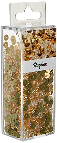 Rayher Hobby Rayher 14538616 Pailletten-/Glasperlenmix, gold, 80 g und 50 m Draht 0,3 mm ø, Bastelperlen, Rocailles, Pailletten, Wachsperlen, Fädeldraht, Klein Rayher Hobby Rayher 14538616 Pailletten-/Glasperlenmix, gold, 80 g und 50 m Draht 0,3 mm ø, Bastelperlen, Rocailles, Pailletten, Wachsperlen, Fädeldraht, Klein von Rayher