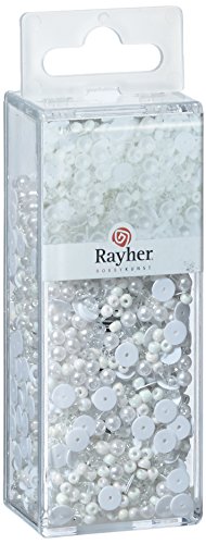 Rayher Hobby Rayher 14538701 Pailletten-/Glasperlenmix, frost, 80 g und 50 m Draht 0,3 mm ø, Bastelperlen, Rocailles, Pailletten, Wachsperlen, Fädeldraht, Klein Rayher Hobby Rayher 14538701 Pailletten-/Glasperlenmix, frost, 80 g und 50 m Draht 0,3 mm ø, Bastelperlen, Rocailles, Pailletten, Wachsperlen, Fädeldraht, Klein von Rayher