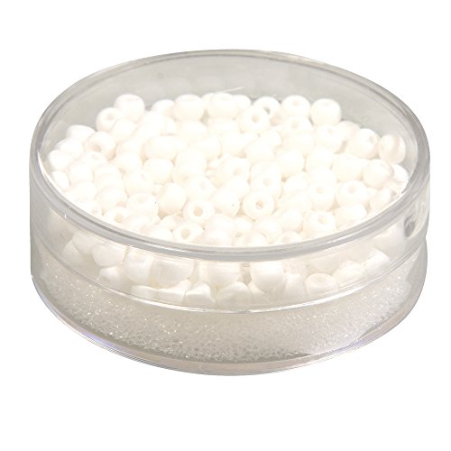 Rayher 14690102 Silk-Bead Glas Rocailles, 4mm ø, Dose 120Stück, weiß Rayher 14690102 Silk-Bead Glas Rocailles, 4mm ø, Dose 120Stück, weiß von Rayher