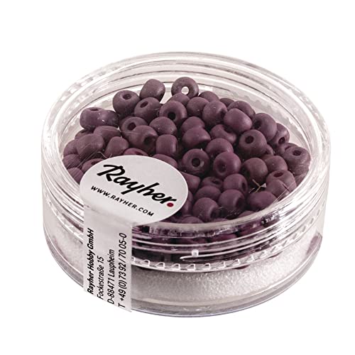 Rayher 14690291 Silk-Bead Glas Rocailles, 4mm ø, Dose 120Stück, bordea Rayher 14690291 Silk-Bead Glas Rocailles, 4mm ø, Dose 120Stück, bordea von Rayher