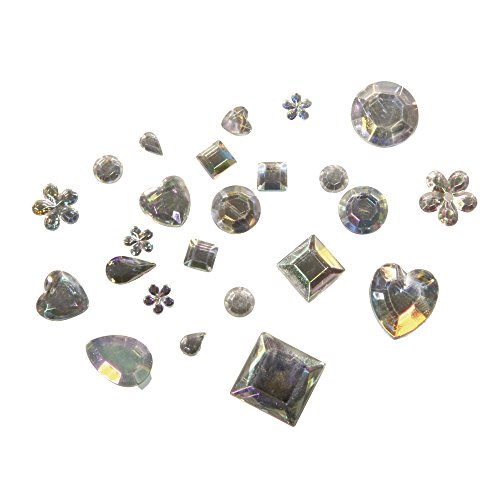 Rayher 1522100 Acryl-Strass-Mix, 5 – 14 mm, verschiedene Formen, Btl. 1000 Stück, Strasssteine, Schmucksteine zum Aufkleben, kristall irisierend von Rayher