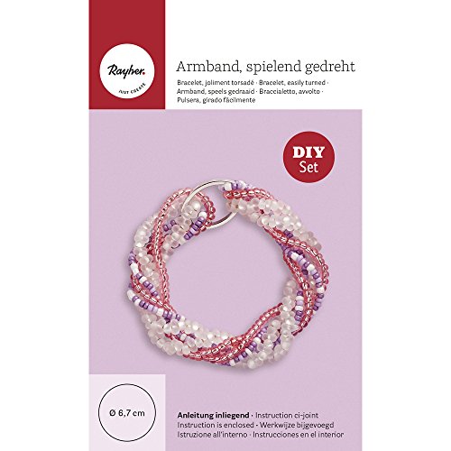 Rayher 15392000 Bastelpackung Schmuckarmband DIY mit Anleitung, Diverse Schmuckteile, bunt, 16 x 10 x 0.2 cm von Rayher