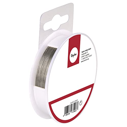 Rayher 2159022 Schmuckdraht, Nylon coated, ø 0,38 mm, Spule 9,2 m, silber von Rayher