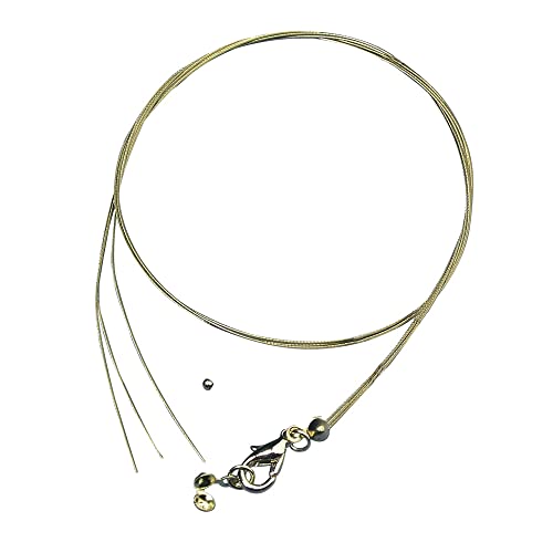 Rayher 2226606 Schmuckdraht-Collier, 0,4 mm ø, 50 cm, m.Karab.+ Quetschp., SB-Btl 1 Stück, gold Rayher 2226606 Schmuckdraht-Collier, 0,4 mm ø, 50 cm, m.Karab.+ Quetschp., SB-Btl 1 Stück, gold von Rayher