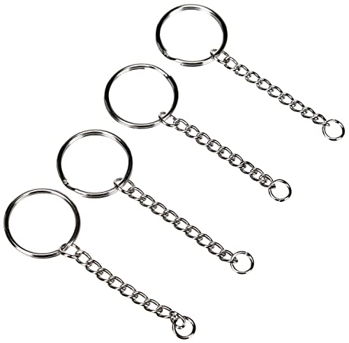 Rayher 2229000 Schlüsselring mit Gliederkette, 25mm ø, SB-Btl 4Stück, Silber Rayher 2229000 Schlüsselring mit Gliederkette, 25mm ø, SB-Btl 4Stück, Silber von Rayher