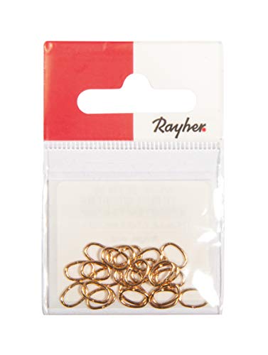 Rayher 2233406 Ringel, oval, 0.8mm, gold, 7.7x5.3mm, SB-Btl 22Stück, Normal von Rayher