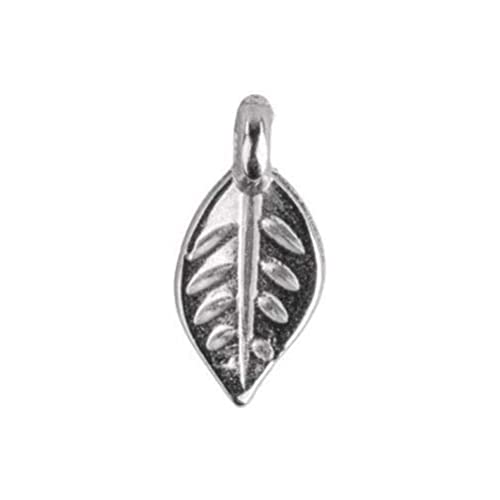 Rayher 2277322 Metall-Mini Anhänger Blatt, silber, 9x5mm, SB-Btl 6Stück von Rayher