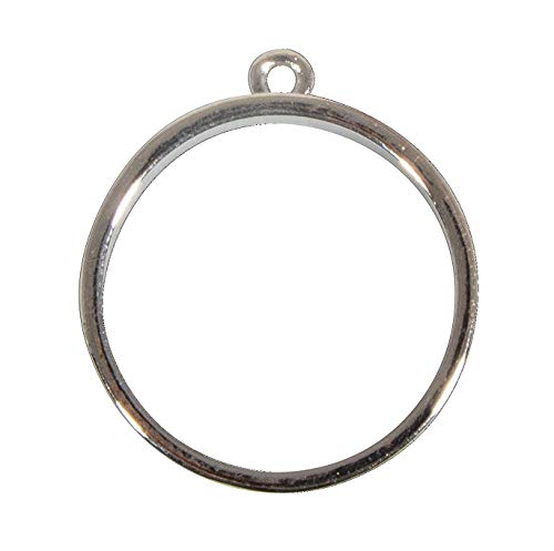 Rayher 22795606 Metall-Fassung: Anhänger rund, 30mm, silber, SB-Btl 1Stück, Normal Rayher 22795606 Metall-Fassung: Anhänger rund, 30mm, silber, SB-Btl 1Stück, Normal von Rayher