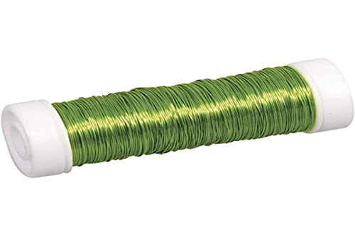 Rayher 2405511 Schmuck-Häkeldraht, h.grün, 0,30 mm ø, Spule 50 m, Schmuckdraht, farbig lackierter Kupferdraht, zum Basteln von Schmuck und Edelsteinbäumchen von Rayher