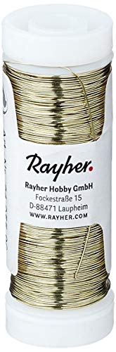 Rayher 2405596 Schmuck-Häkeldraht, creme, 0,30 mm ø, Spule 50 m, Schmuckdraht, farbig lackierter Kupferdraht, zum Basteln von Schmuck und Edelsteinbäumchen von Rayher