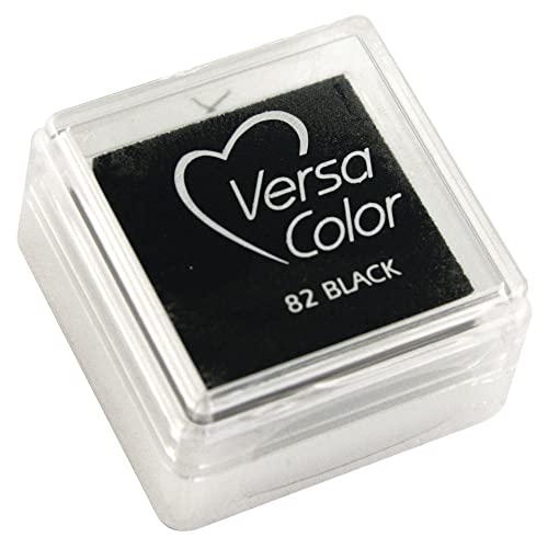 Rayher Tsukineko Versacolor Pigment Stempelkissen, schwarz, Stempelfläche 2,5 x 2,5 cm, Tinte auf Wasserbasis, Stempelfarbe, 28395576 von Rayher