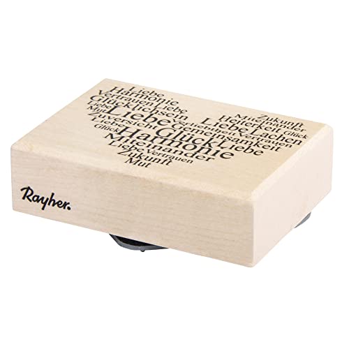 Rayher Hobby Rayher Stempel Holz "Herz", 5 x 7 cm, Holzstempel Hochzeit, zum Gestalten von Karten, Umschlägen, Geschenken, Butterer Stempel, 2873000 von Rayher