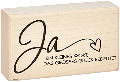 Rayher Hobby Rayher 28882000 Stempel, Ja- ein kleines Wort, das großes Glück bedeutet, 5 x 9 cm von Rayher