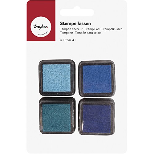Rayher 29012000 Mini-Stempelkissen Set - Boys, 3x3cm, blau Töne, SB-Bl von Rayher
