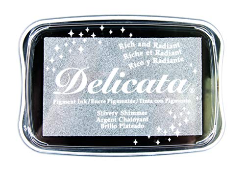 Rayher 29187606 Delicata Metallic Stempelkissen, glänzend, 9,9 x 6,8 x 1,9 cm, Pigmentkissen, Stempelfarbe, Tsukineko, silber Rayher 29187606 Delicata Metallic Stempelkissen, glänzend, 9,9 x 6,8 x 1,9 cm, Pigmentkissen, Stempelfarbe, Tsukineko, silber von Rayher